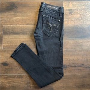 Rock Revival Jeweled Skinny Cropped Jeans; Size 27